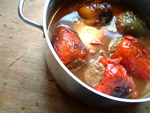 Nach anbraten, kochen und andicken der Soße