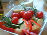 Paprika, Zucchini und Kirschtomaten